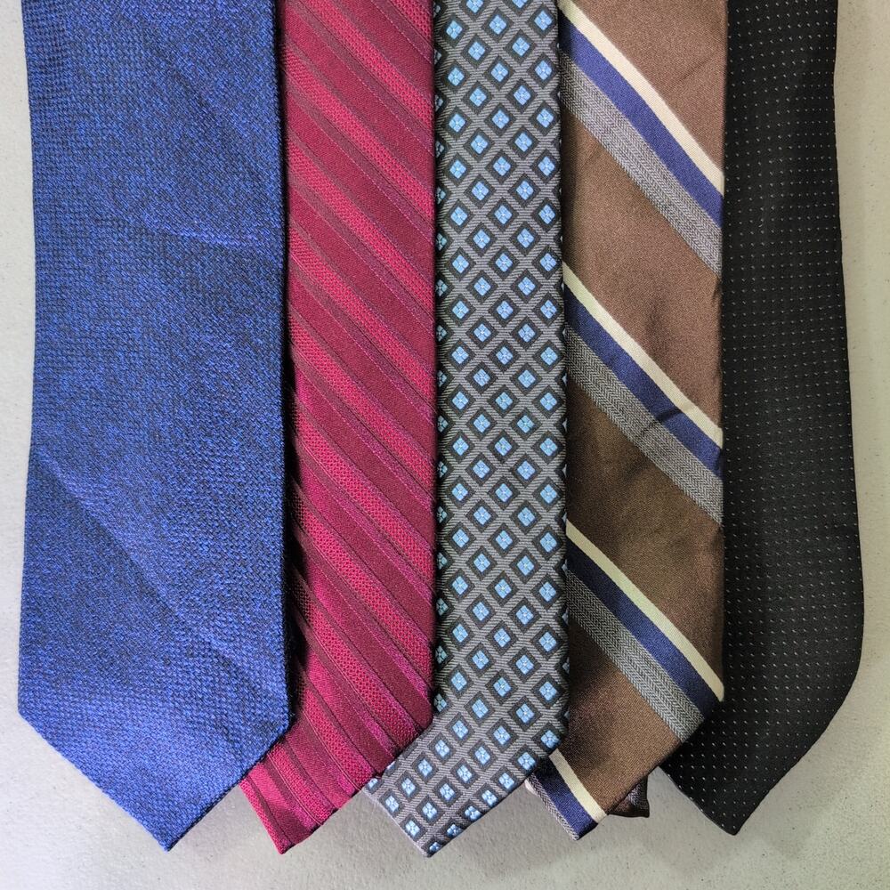 Executive Business Professional Office Tie Lot 5 100% Pure Silk Classic Neckties